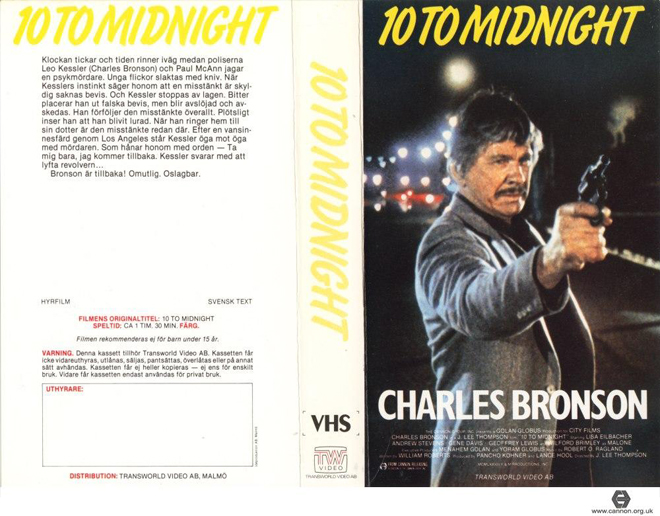10 TO MIDNIGHT ACTION MOVIE, ACTION VHS COVER, HORROR VHS COVER, BLAXPLOITATION VHS COVER, HORROR VHS COVER, ACTION EXPLOITATION VHS COVER, SCI-FI VHS COVER, MUSIC VHS COVER, SEX COMEDY VHS COVER, DRAMA VHS COVER, SEXPLOITATION VHS COVER, BIG BOX VHS COVER, CLAMSHELL VHS COVER, VHS COVER, VHS COVERS, DVD COVER, DVD COVERS