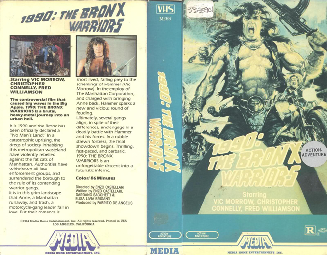 1990 THE BRONX WARRIORS MEDIA HOME-ENTERTAINMENT VHS COVER