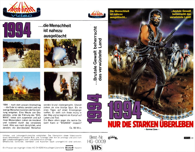 1994 NUR DIE STARKEN UBERLEBEN VHS COVER