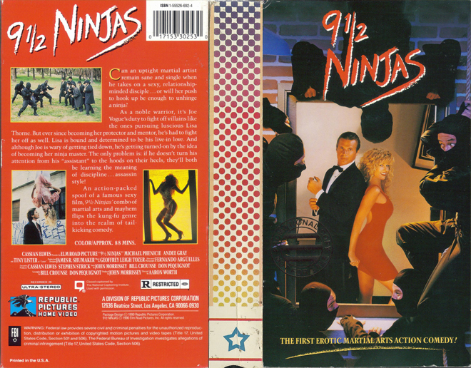 9 1/2 NINJAS VHS COVER, VHS COVERS