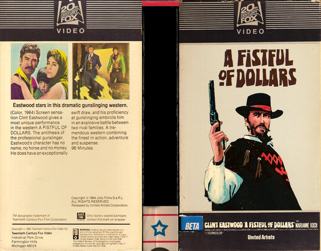 A FISTFUL OF DOLLARS VHS COVER