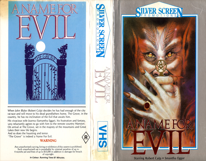 A NAME FOR EVIL, AUSTRALIAN, VHS COVER, VHS COVERS