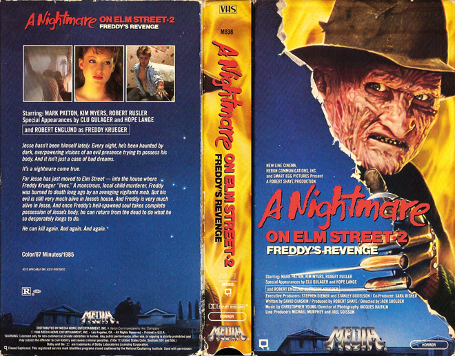 A NIGHTMARE ON ELM STREET 2 : FREDDY'S REVENGE VHS COVER