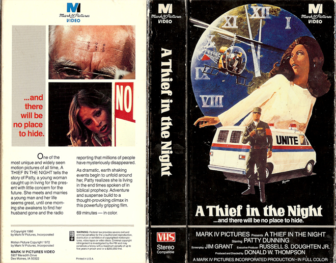A THIEF IN THE NIGHT VHS COVER