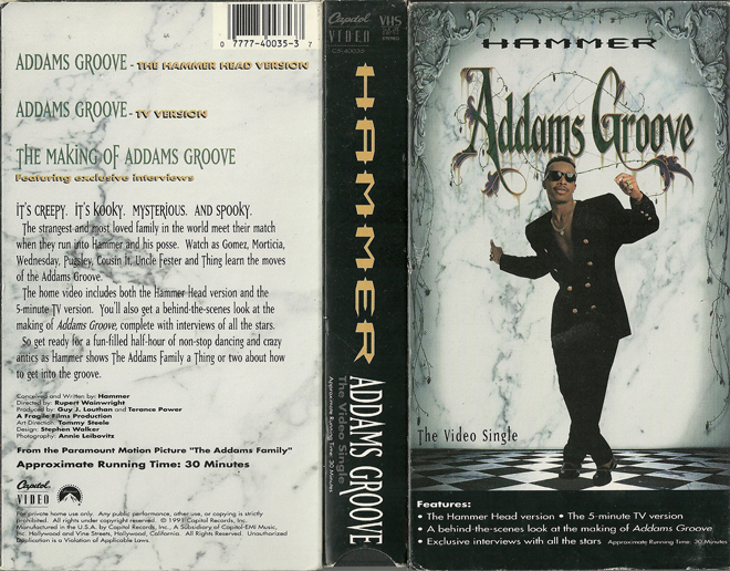 ADDAMS GROOVE WITH MC HAMMER, ACTION VHS COVER, HORROR VHS COVER, BLAXPLOITATION VHS COVER, HORROR VHS COVER, ACTION EXPLOITATION VHS COVER, SCI-FI VHS COVER, MUSIC VHS COVER, SEX COMEDY VHS COVER, DRAMA VHS COVER, SEXPLOITATION VHS COVER, BIG BOX VHS COVER, CLAMSHELL VHS COVER, VHS COVER, VHS COVERS, DVD COVER, DVD COVERS