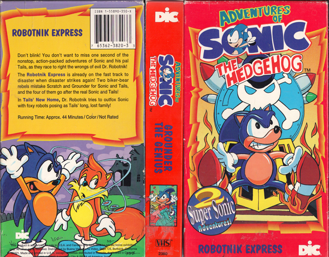 ADVENTURES OF SONIC THE HEDGEHOG : ROBOTNIK EXPRESS VHS COVER, VHS COVERS