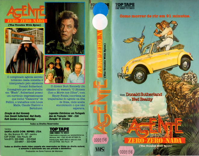 AGENTE ZERO ZERO NADA, BRAZIL VHS, BRAZILIAN VHS, ACTION VHS COVER, HORROR VHS COVER, BLAXPLOITATION VHS COVER, HORROR VHS COVER, ACTION EXPLOITATION VHS COVER, SCI-FI VHS COVER, MUSIC VHS COVER, SEX COMEDY VHS COVER, DRAMA VHS COVER, SEXPLOITATION VHS COVER, BIG BOX VHS COVER, CLAMSHELL VHS COVER, VHS COVER, VHS COVERS, DVD COVER, DVD COVERS
