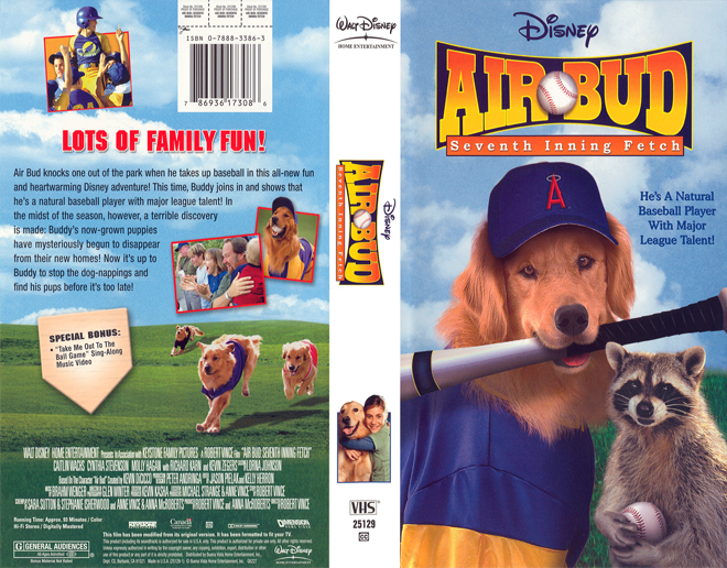 AIR BUD : SEVENTH INNING FETCH,  THRILLER, ACTION, HORROR, BLAXPLOITATION, HORROR, ACTION EXPLOITATION, SCI-FI, MUSIC, SEX COMEDY, DRAMA, SEXPLOITATION, VHS COVER, VHS COVERS, DVD COVER, DVD COVERS