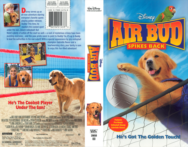 AIR BUD STRIKES BACK,  THRILLER, ACTION, HORROR, BLAXPLOITATION, HORROR, ACTION EXPLOITATION, SCI-FI, MUSIC, SEX COMEDY, DRAMA, SEXPLOITATION, VHS COVER, VHS COVERS, DVD COVER, DVD COVERS