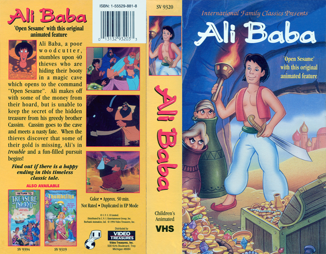 ALI BABA CARTOON, VHS COVERS, VHS COVER