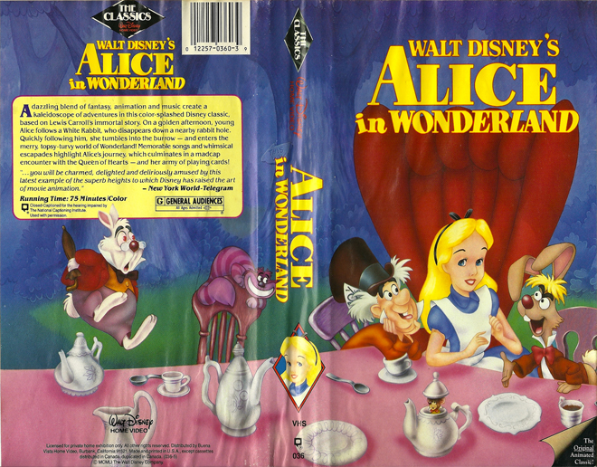 ALICE IN WONDERLAND VHS COVER