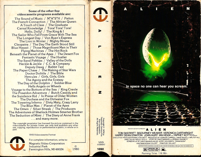 ALIEN VHS COVER