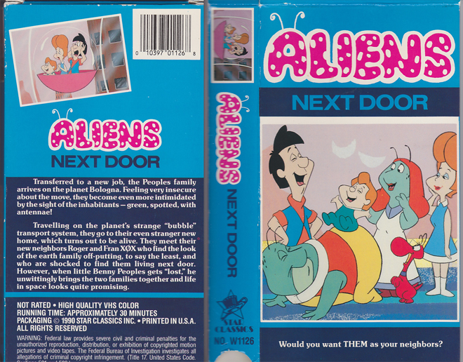 ALIENS NEXT DOOR CARTOON VHS COVER
