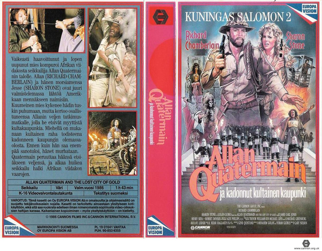 ALLAN QUATERMAIN KUNINGAS SALOMON 2 COVER, ACTION VHS COVER, HORROR VHS COVER, BLAXPLOITATION VHS COVER, HORROR VHS COVER, ACTION EXPLOITATION VHS COVER, SCI-FI VHS COVER, MUSIC VHS COVER, SEX COMEDY VHS COVER, DRAMA VHS COVER, SEXPLOITATION VHS COVER, BIG BOX VHS COVER, CLAMSHELL VHS COVER, VHS COVER, VHS COVERS, DVD COVER, DVD COVERS