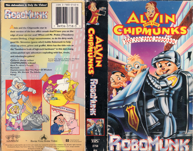 ALVIN AND THE CHIPMUNKS GO TO THE MOVIES : ROBOMUNK VHS COVER