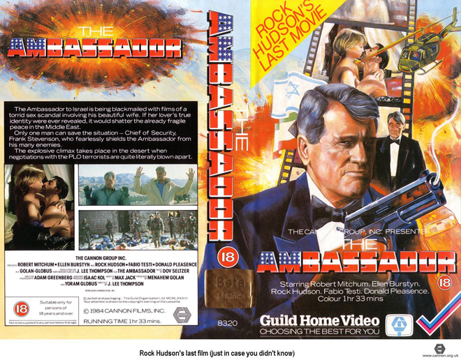 THE AMBASSADOR ROCK HUDSONS LAST MOVIE VHS COVER