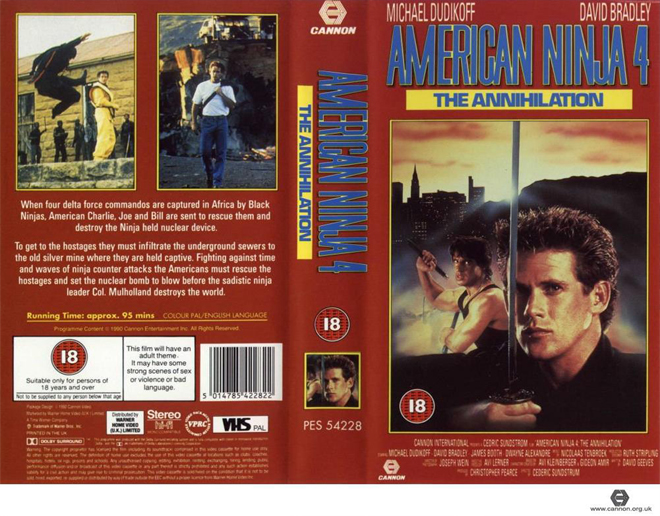 AMERICAN NINJA 4 : THE ANNIHILATION VHS COVER