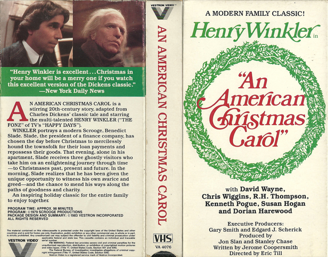 AN AMERICAN CHRISTMAS CAROL HENRY WINKLER VHS COVER