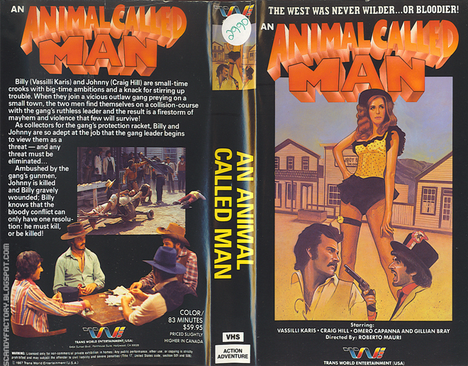 AN ANIMAL CALLED MAN VHS COVER
