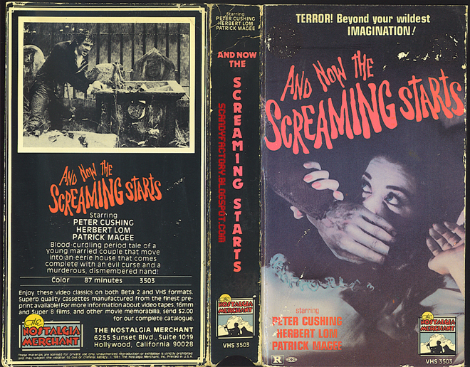 AND NOW THE SCREAMING STARTS NOSTALGIA MERCHANT VHS COVER