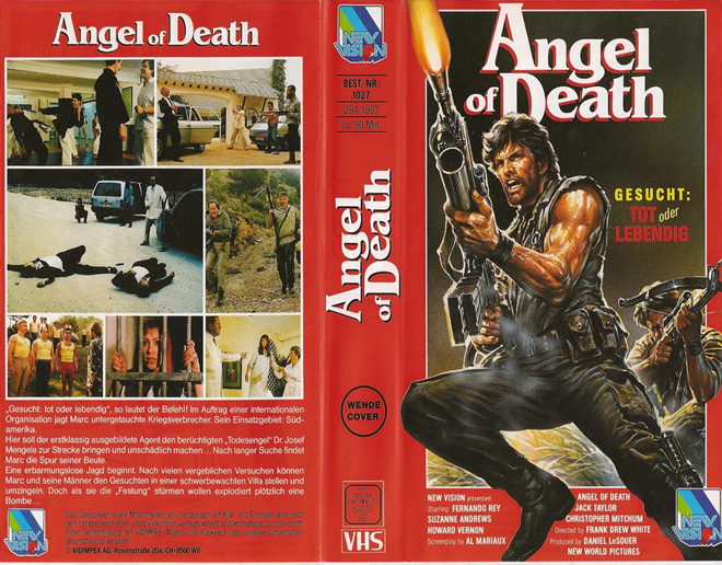ANGEL OF DEATH, ACTION, HORROR, BLAXPLOITATION, HORROR, ACTION EXPLOITATION, SCI-FI, MUSIC, SEX COMEDY, DRAMA, SEXPLOITATION, BIG BOX, CLAMSHELL, VHS COVER, VHS COVERS, DVD COVER, DVD COVERS