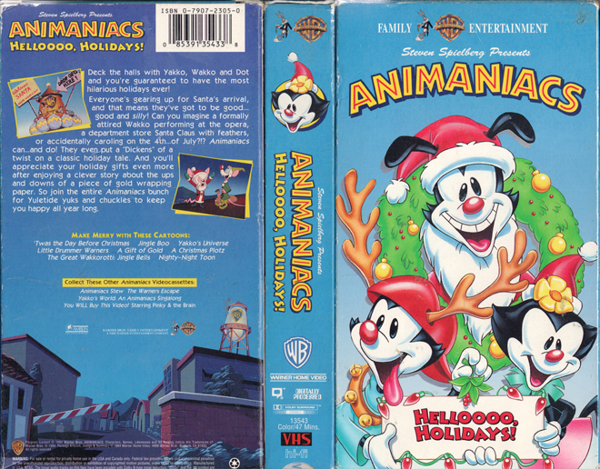 ANIMANIACS HELLOOOO HOLIDAYS VHS COVER