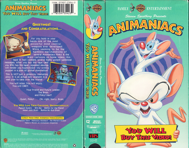 ANIMANIACS : YOU WILL BUY THIS VIDEO