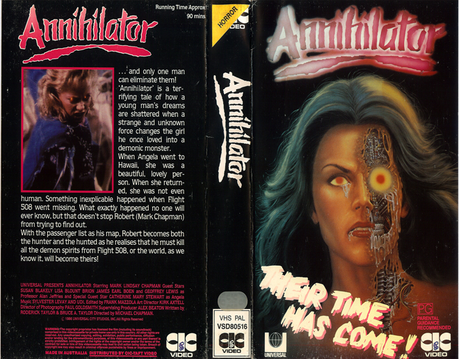 ANNIHILATOR, AUSTRALIAN, VHS COVER, VHS COVERS