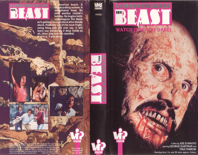 ANTHROPOPHAGOUS : THE BEAST VHS COVER
