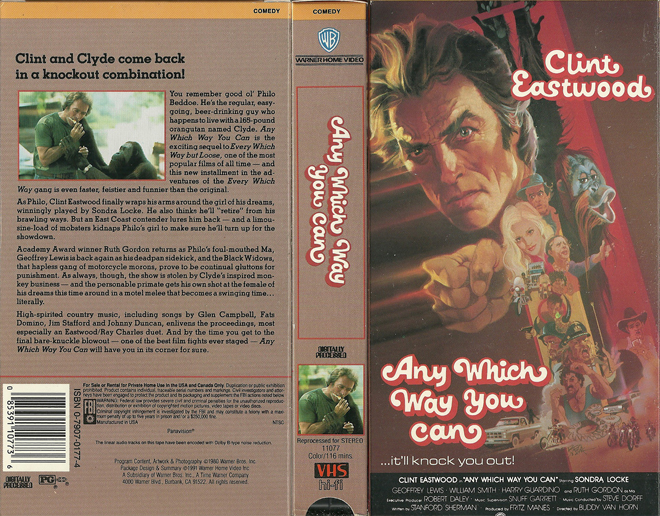 ANY WHICH WAY YOU CAN VHS COVER