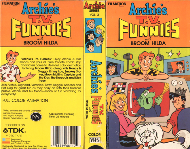 ARCHIES TV FUNNIES WITH BROOM HILDA, ACTION VHS COVER, HORROR VHS COVER, BLAXPLOITATION VHS COVER, HORROR VHS COVER, ACTION EXPLOITATION VHS COVER, SCI-FI VHS COVER, MUSIC VHS COVER, SEX COMEDY VHS COVER, DRAMA VHS COVER, SEXPLOITATION VHS COVER, BIG BOX VHS COVER, CLAMSHELL VHS COVER, VHS COVER, VHS COVERS, DVD COVER, DVD COVERS