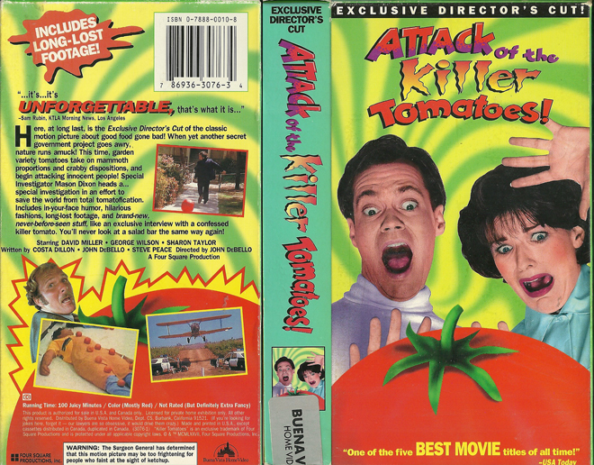 ATTACK OF THE KILLER TOMATOES VHS COVER, VHS COVERS