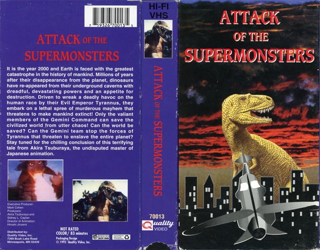 ATTACK OF THE SUPERMONSTERS, HORROR, ACTION EXPLOITATION, ACTION, HORROR, SCI-FI, MUSIC, THRILLER, SEX COMEDY,  DRAMA, SEXPLOITATION, VHS COVER, VHS COVERS, DVD COVER, DVD COVERS