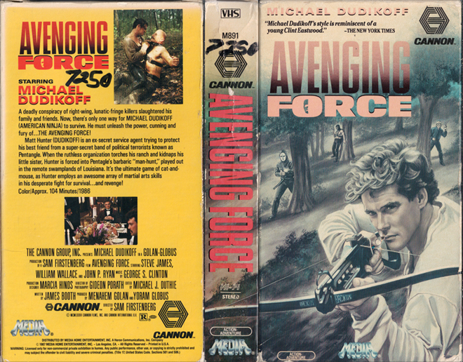 AVENGING FORCE CANNON MEDIA VHS COVER, VHS COVERS