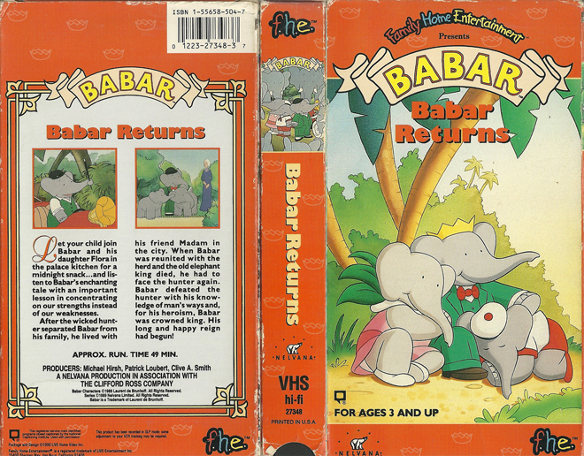 BABAR : BABAR RETURNS VHS COVER