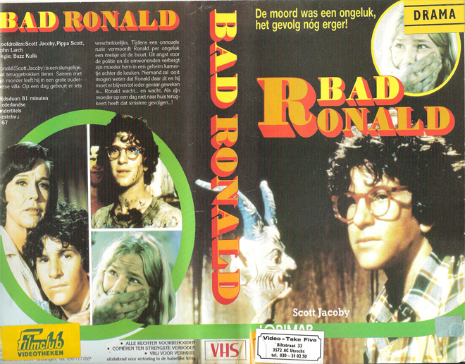 BAD RONALD, SCI-FI, HORROR, ACTION, THRILLER, DRAMA, VHS COVER, VHS COVERS