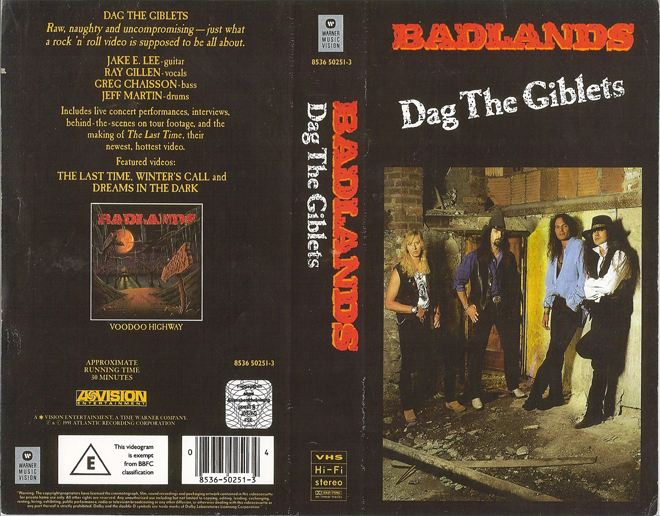 BADLANDS : DAG THE GIBLETS VHS COVER
