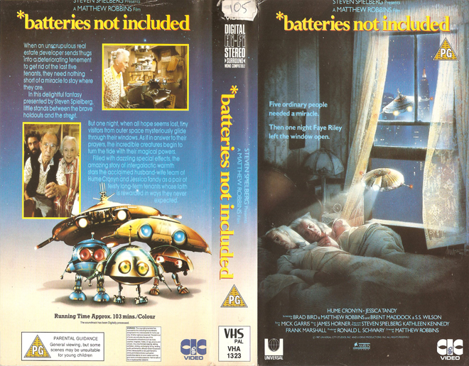 BATTERIES NOT INCLUDED, CIC VIDEO, VHS COVER, VHS COVERS