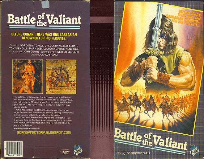 BATTLE OF THE VALIANT VHS COVER, VHS COVERS
