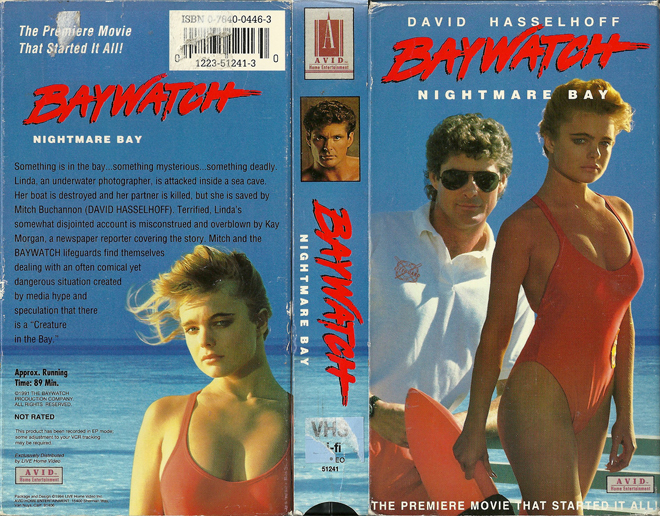 BAYWATCH - NIGHTMARE BAY VHS COVER, ACTION VHS COVER, HORROR VHS COVER, BLAXPLOITATION VHS COVER, HORROR VHS COVER, ACTION EXPLOITATION VHS COVER, SCI-FI VHS COVER, MUSIC VHS COVER, SEX COMEDY VHS COVER, DRAMA VHS COVER, SEXPLOITATION VHS COVER, BIG BOX VHS COVER, CLAMSHELL VHS COVER, VHS COVER, VHS COVERS, DVD COVER, DVD COVERS