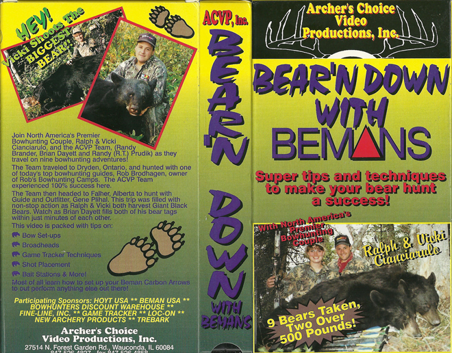 BEAR'N DOWN WITH BEMANS VHS COVER