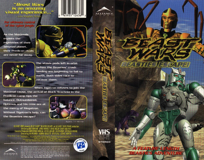 BEAST WARS : BEASTIES ESCAPE VHS COVER