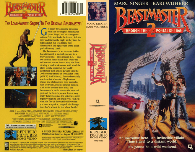 BEASTMASTER 2 , VHS COVERS- SUBMITTED BY GEMIE FORD