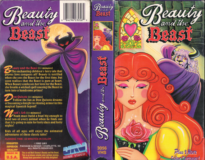 BEAUTY AND THE BEAST UAV HOME VIDEO VHS COVER, VHS COVERS