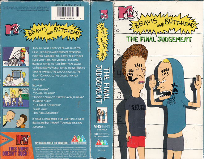 BEAVIS AND BUTTHEAD : THE FINAL JUDGEMENT VHS COVER