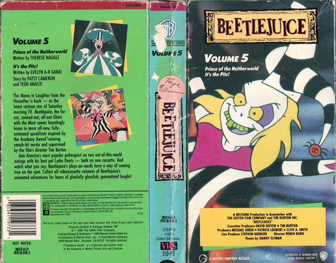 BEETLEJUICE CARTOON : PRINCE OF THE NEITHERWORLD VHS COVER, VHS COVERS