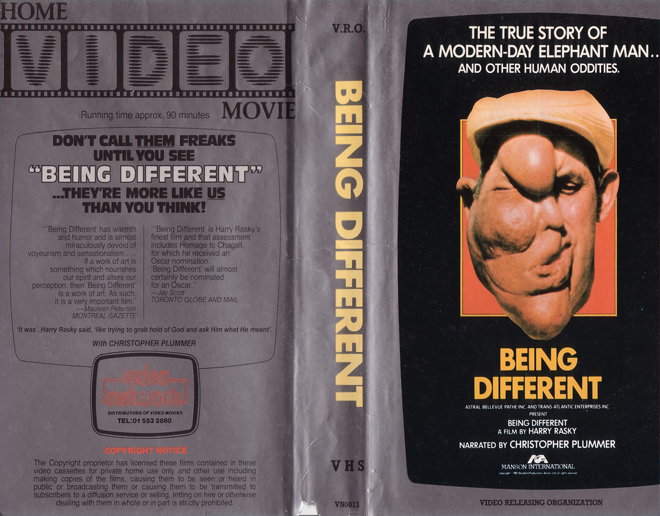 BEING DIFFERENT VHS COVER