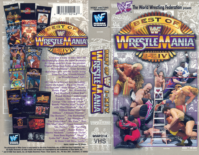 THE BEST OF WRESTLEMANIA 1-14, WWF, WWE, WCW, NWO,  THRILLER, ACTION, HORROR, BLAXPLOITATION, HORROR, ACTION EXPLOITATION, SCI-FI, MUSIC, SEX COMEDY, DRAMA, SEXPLOITATION, VHS COVER, VHS COVERS, DVD COVER, DVD COVERS