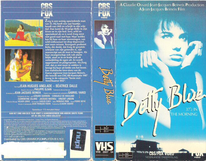 BETTY BLUE VHS COVER