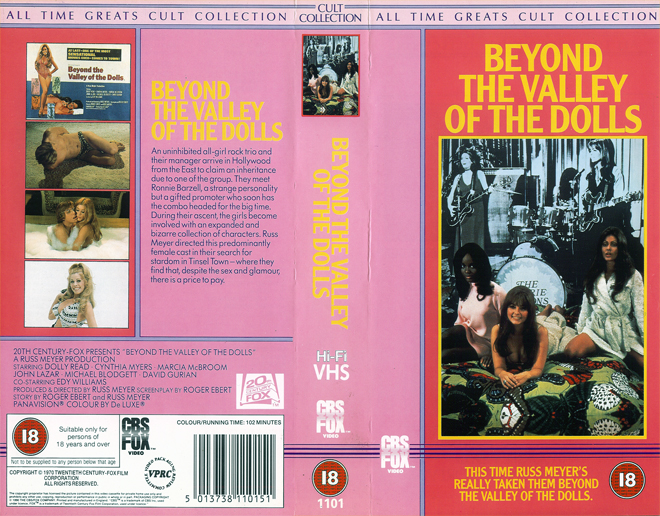 BEYOND THE VALLEY OF THE DOLLS, RUSS MYERS, AUSTRALIAN, HORROR, ACTION EXPLOITATION, ACTION, HORROR, SCI-FI, MUSIC, THRILLER, SEX COMEDY,  DRAMA, SEXPLOITATION, VHS COVER, VHS COVERS, DVD COVER, DVD COVERS